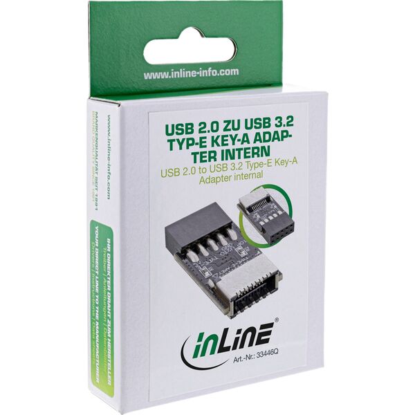 InLine InLine® USB 2.0 to USB 3.2 Type-E Key-A Adapter internal