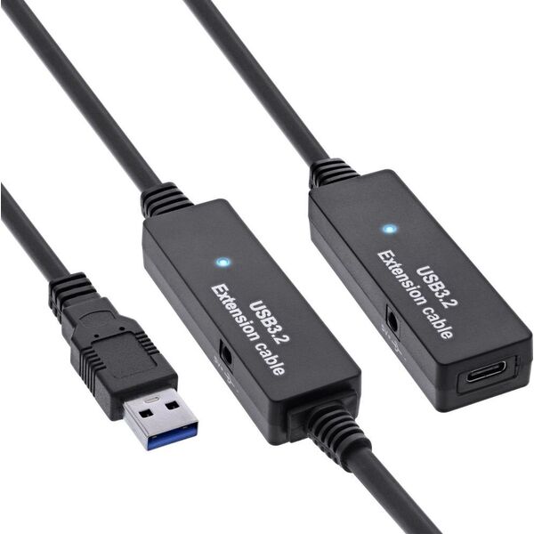 InLine InLine® USB 3.2 Gen.1 active extension, USB-A male to USB-C female, 15m