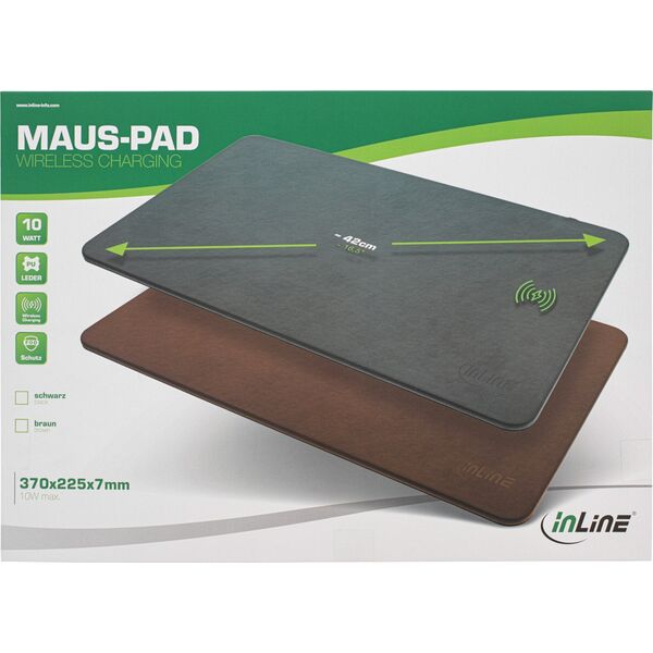 Kabel InLine InLine® Mouse pad, wireless charging, 370x225x7mm, black