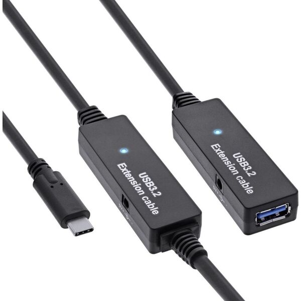 InLine InLine® USB 3.2 Gen.1 active extension, USB-C male to USB-A female, 10m