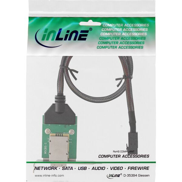 InLine InLine® SAS HD Low Profile Adapter Bracket ext. SFF-8088 to int. SFF-8643 0.5m