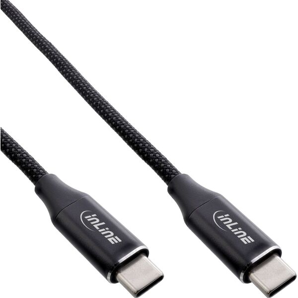 InLine InLine® Magnetic USB-C cable, USB-C male/male, 100W, black, 1.5m