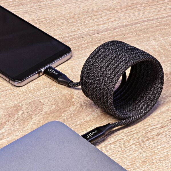 InLine InLine® Magnetic USB-C cable, USB-C male/male, 100W, black, 1.5m