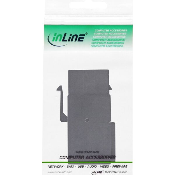 Adapter USB InLine InLine® USB 2.0 Snap-In module, USB-A F/F, angled, black housing