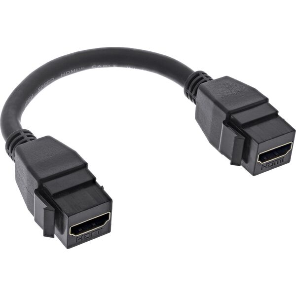 Adapter AV InLine InLine® HDMI 2x Keystone cable 4K/60Hz, HDMI A female/female, black, 0.2m