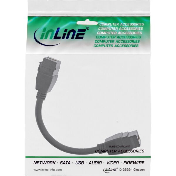 Adapter AV InLine InLine® HDMI 2x Keystone cable 4K/60Hz, HDMI A female/female, black, 0.2m