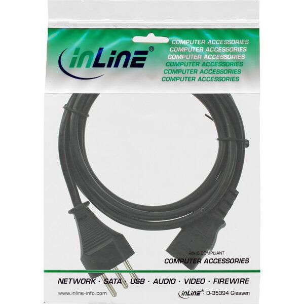Kabel zasilający InLine InLine® Power cable Switzerland, black, 5m