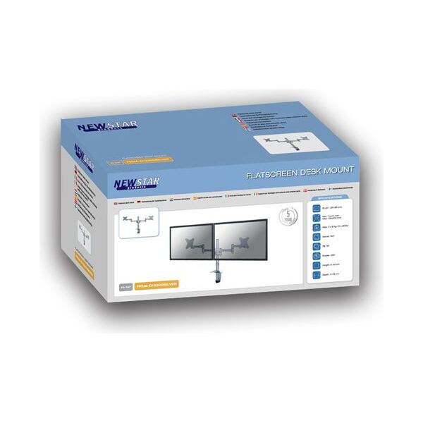 Neomounts Uchwyt biurkowy na 2 monitory 10" - 27" (FPMA-D1330DSILVER)