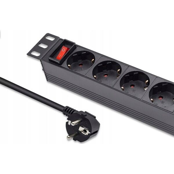 Listwa zasilająca Qoltec Listwa zasilajšca PDU do RACK 10' | 1U | 16A | 4xSchuko | 1.8m