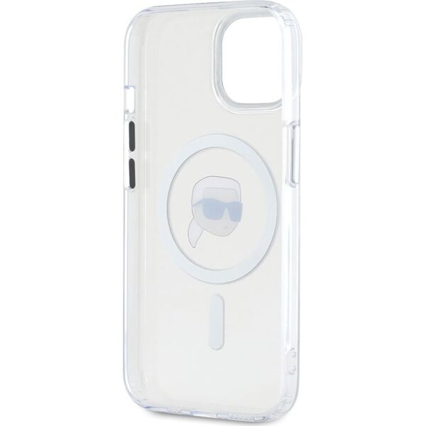 Etui Karl Lagerfeld IML Metal Karl Head   MagSafe do iPhone 15 biały