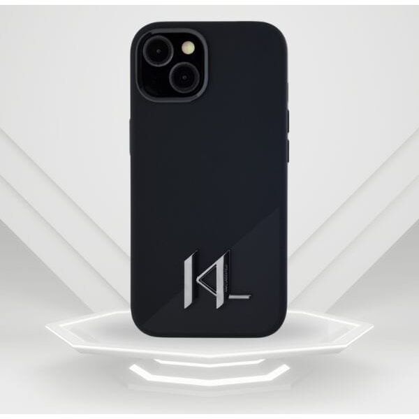 Etui Karl Lagerfeld Silicone Shadow       Metal Initial MagSafe do iPhone 15 czarny