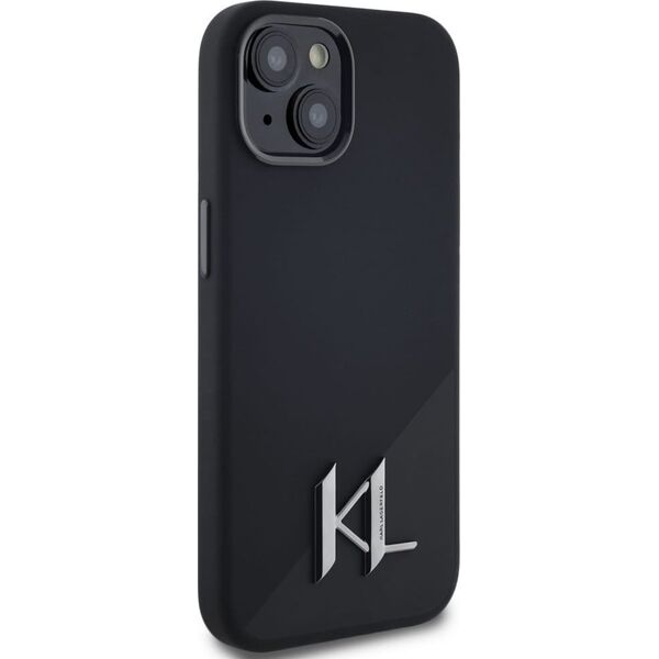 Etui Karl Lagerfeld Silicone Shadow       Metal Initial MagSafe do iPhone 15 czarny