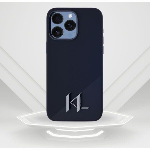 Etui Karl Lagerfeld Silicone Shadow       Metal Initial MagSafe do iPhone 15 Pro czarny