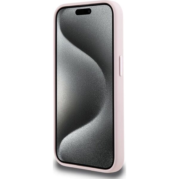 Etui Karl Lagerfeld Silicone Shadow       Metal Initial MagSafe do iPhone 15 Pro różowy