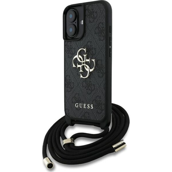 Etui Guess 4G Big Logo Cord Stap          Crossbody do iPhone 16 czarny