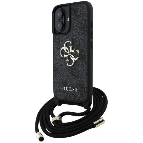 Etui Guess 4G Big Logo Cord Stap          Crossbody do iPhone 16 czarny