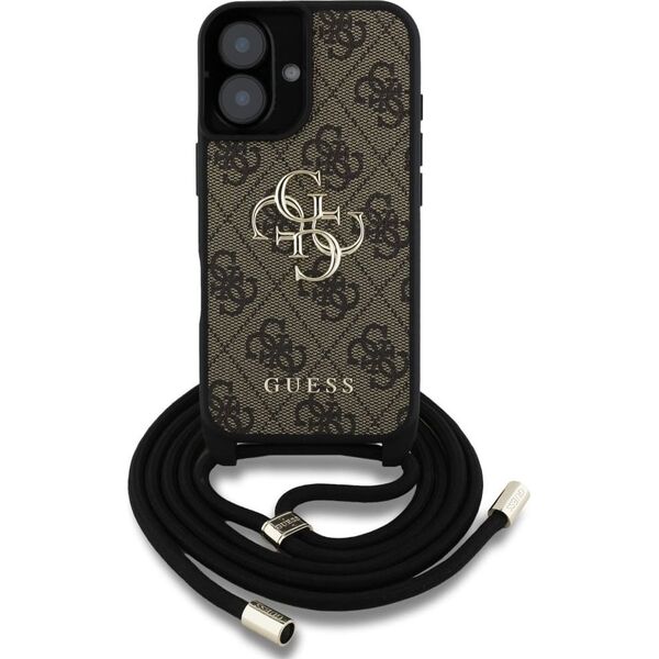 Etui Guess 4G Big Logo Cord Stap          Crossbody do iPhone 16 brązowy