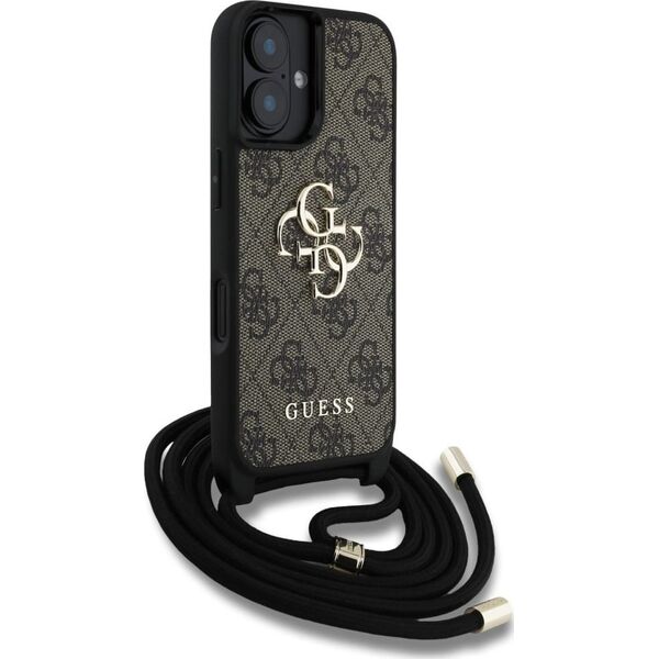 Etui Guess 4G Big Logo Cord Stap          Crossbody do iPhone 16 brązowy