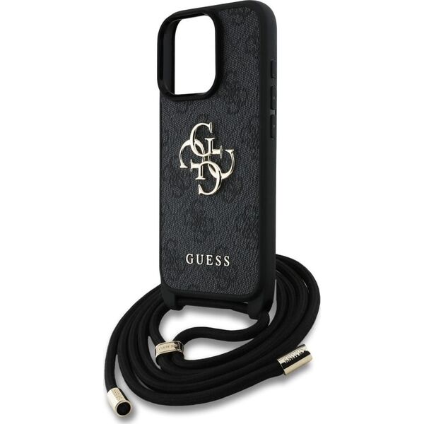 Etui Guess 4G Big Logo Cord Stap          Crossbody do iPhone 16 Pro czarny