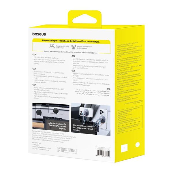 OS-Baseus MaxView Magnetic Car Mount for In-Vehicle Infotainment Screen Space Grey 6932172682460