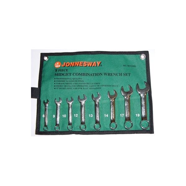 Jonnesway Zestaw kluczy płasko-oczkowych 8-19mm 8szt. (W53108S)