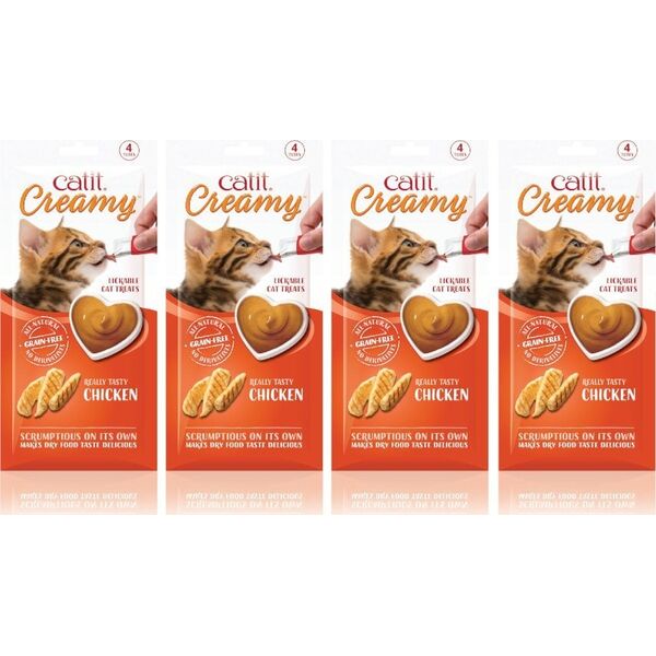 Catit Creamy Chicken, υγρή απόλαυση, για γάτες, κοτόπουλο, 4 τμχ/συσκευασία 12313564 22517444511