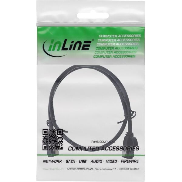 InLine InLine® Patch cable slim, U/FTP, Cat.8.1, TPE halogen-free, black 0.25m