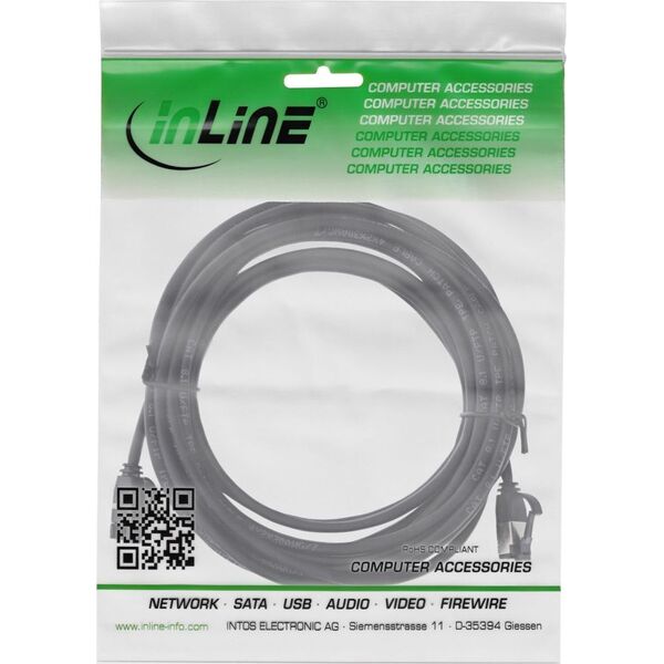 InLine InLine® Patch cable slim, U/FTP, Cat.8.1, TPE halogen-free, black 3m