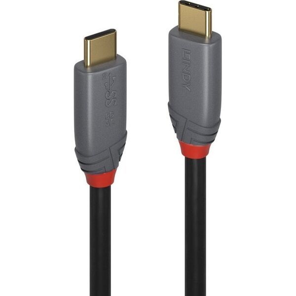 Kabel USB Lindy LINDY USB 3.2 Kabel Typ C/C 5A PD Anthra Line M/M 2m