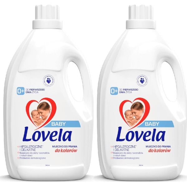 Lovela 2x Hipoalergiczne mleczko do prania ubranek niemowlęcych i dziecięcych 2,9l