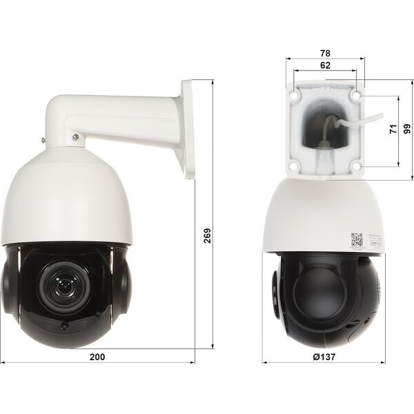Kamera IP Omega Kamera IP szybkoobrotowa zewnętrzna OMEGA-40P18-6-AI - 5 Mpx 5.35 ... 96.3 mm