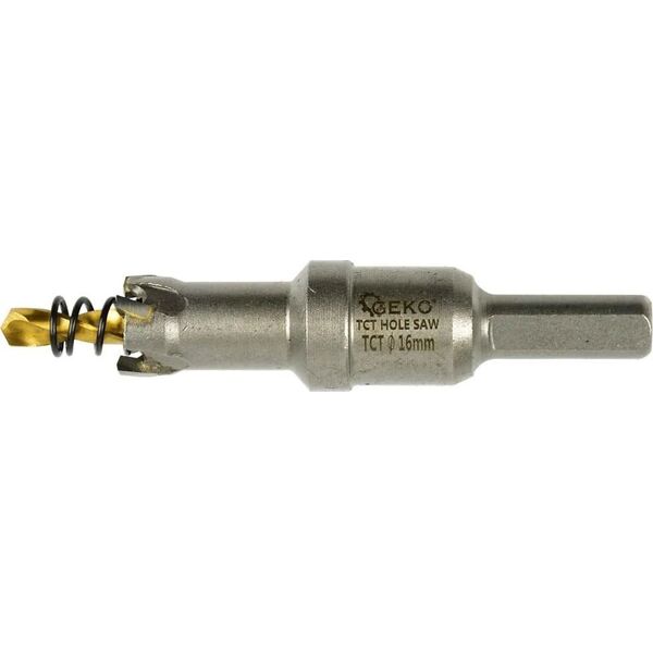 Geko Kpl. otwornic widiowych do metalu z wiertłem tytanowym 10szt. 16-53mm (10)