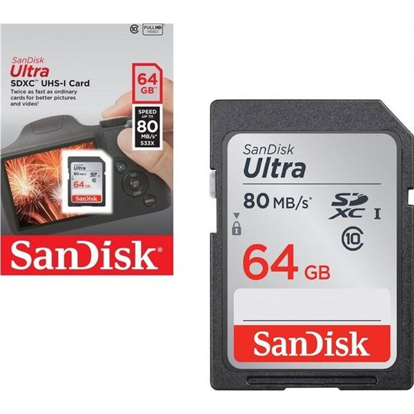 Karta SanDisk Ultra SDXC 64 GB Class 10 UHS-I/U1  (SDSDUN4-064G-GN6IN)