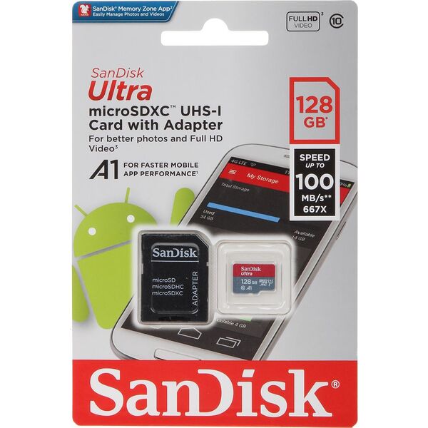 Karta SanDisk Ultra MicroSDXC 128 GB Class 10 UHS-I/U1 A1  (SD-MICRO-10/128-SAND)