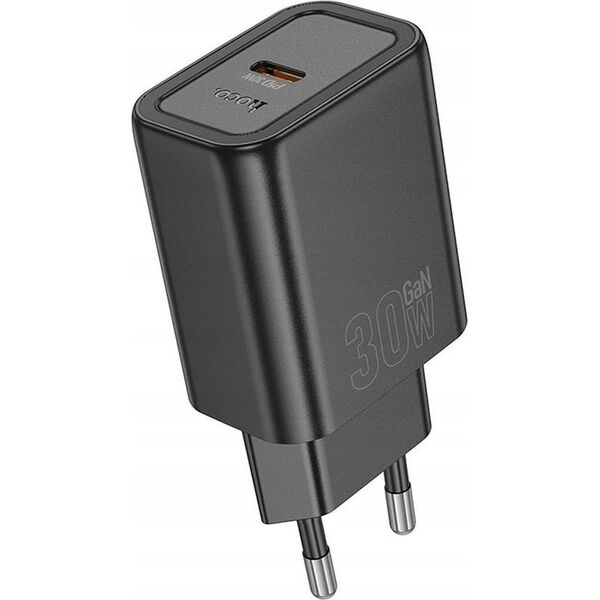 HOCO ładowarka sieciowa USB A + Typ C PD QC3.0 3A 30W N63 czarna