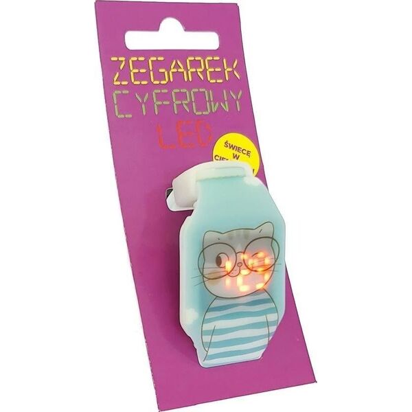 MCD Zegarek cyfrowy LED kotek