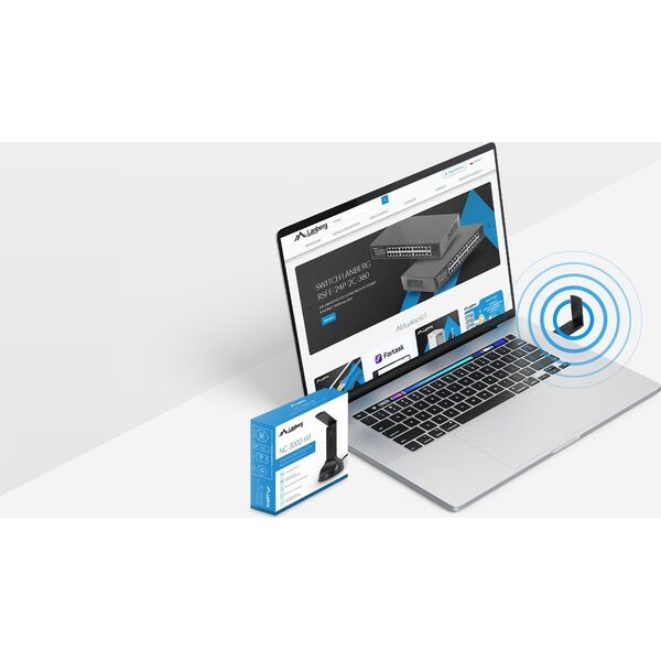BEZPRZEWODOWA KARTA SIECIOWA WIFI LANBERG NC-3000-WI USB 3.0 AX3000 TRI-BAND 2 WEWNĘTRZNE ANTENY