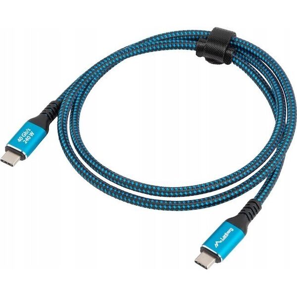 KABEL USB-C M/M USB4 2M 240W 8K 60HZ CZARNO-NIEBIESKI LANBERG