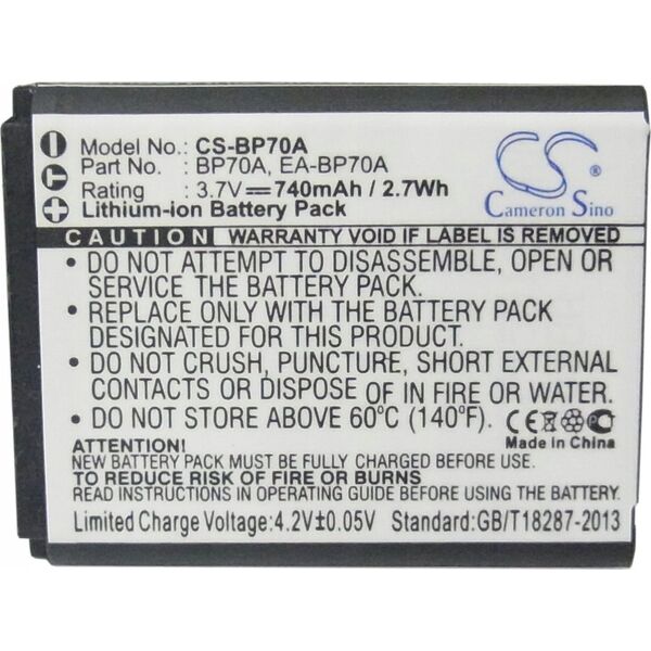 Akumulator Cameron Sino Akumulator Bateria Typu Bp-70a Slb-70a Do Samsung / Cs-bp70a