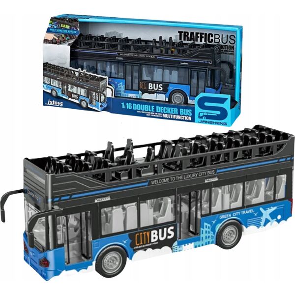 LeanToys Autobus Na Baterie Światła Dźwięki Napęd Frykcyjny Zielony 1:16