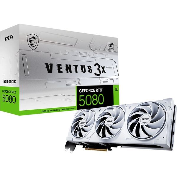 Karta graficzna MSI GeForce RTX 5080 Ventus 3X OC White 16GB GDDR7 DLSS4