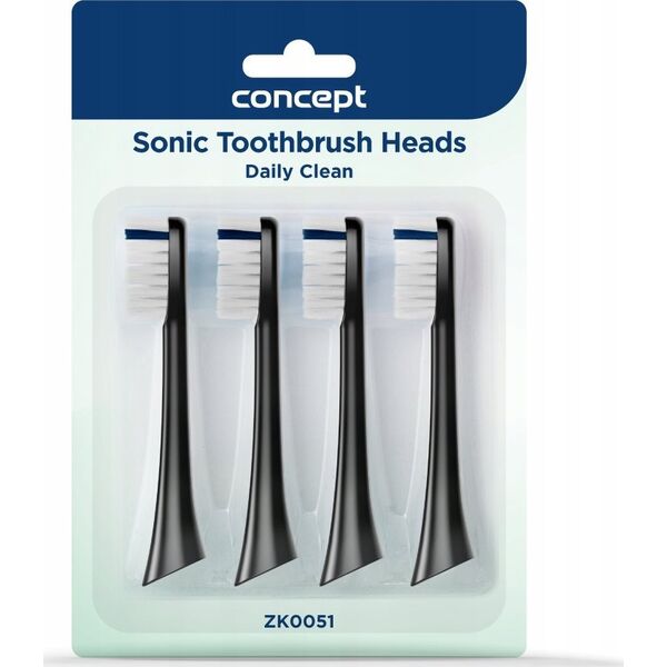 Końcówka Concept ZK0051 Końcówka szczoteczki do zębów PERFECT SMILE ZK500x, Daily Clean, 4 szt, czarne