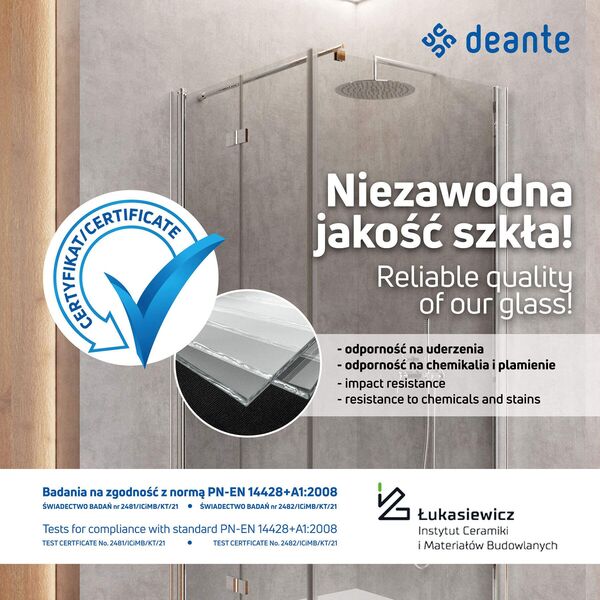 Deante KABINA FUNKIA NERO 90X90 PÓŁOKRĄGŁA - NOWOŚĆ