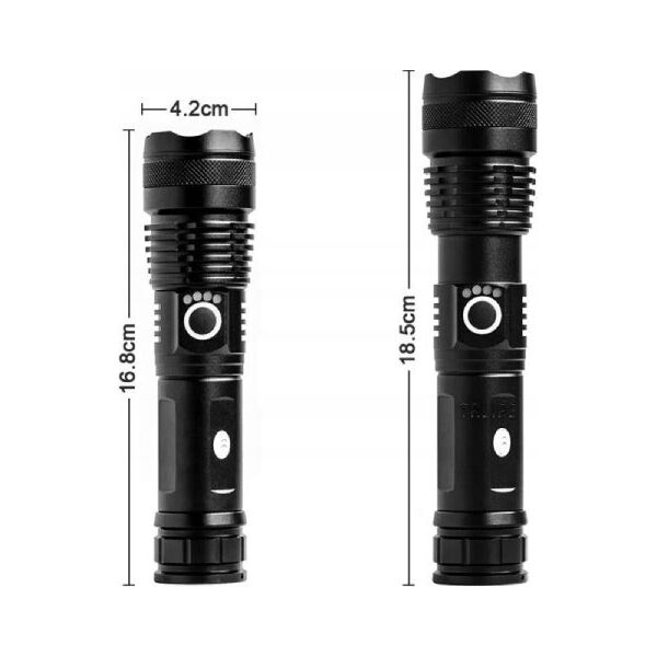 3W mini LED žibintuvėlis - Aliuminis - kišeninis žibintuvėlis su pakabuku