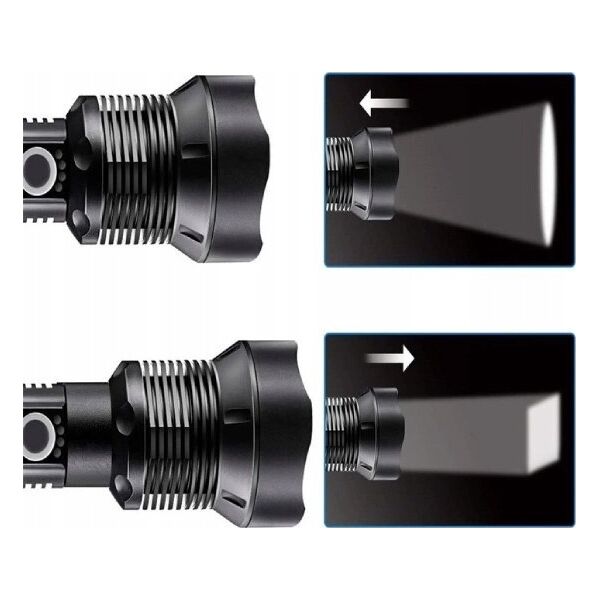 3W mini LED žibintuvėlis - Aliuminis - kišeninis žibintuvėlis su pakabuku