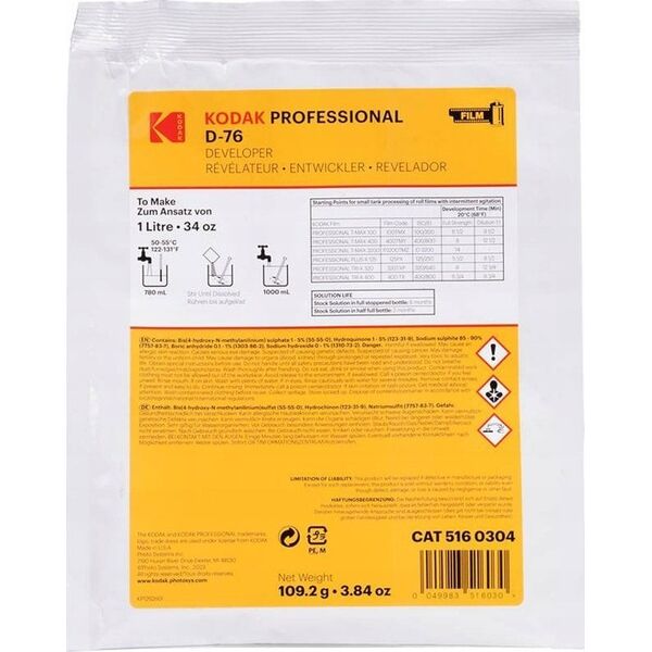 Kodak film developer D-76 1L (powder)