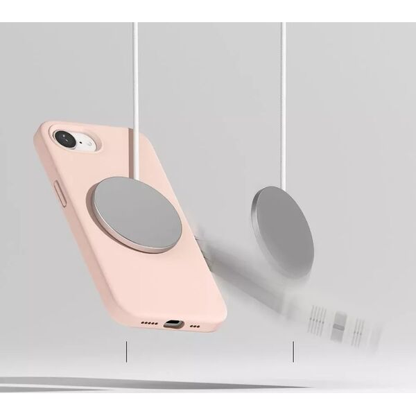 Etui Ringke Silicone Magnetic MagSafe do iPhone 16e Pink Sand