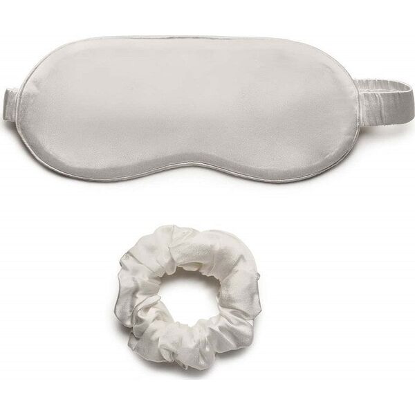 LOVLI_SET Silk jedwabna maska + jedwabna gumka Silver