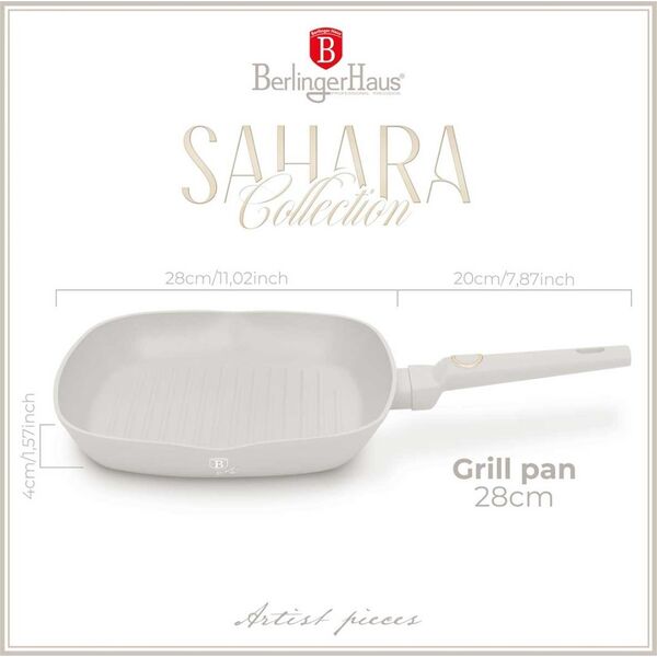 PATELNIA GRILLOWA TYTANOWA 28cm BERLINGER HAUS BH-8066 SAHARA