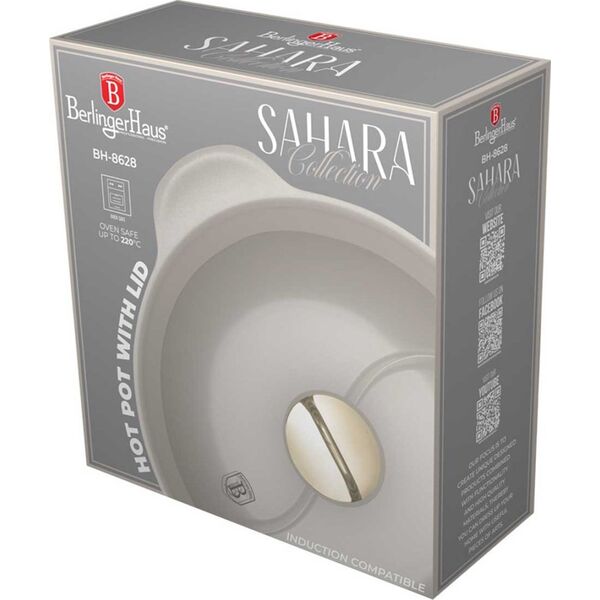 GARNEK TYTANOWY HOT POT Z POKRYWĄ 30cm BERLINGER HAUS BH-8628 SAHARA